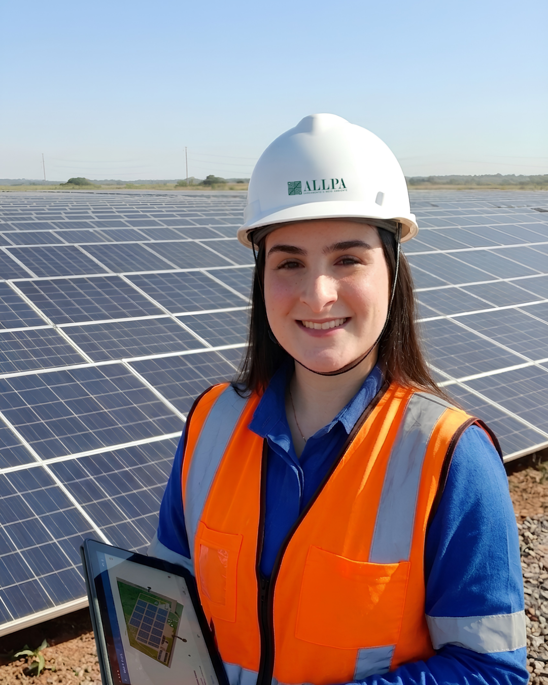 Engenheira ambiental da ALLPA em vistoria