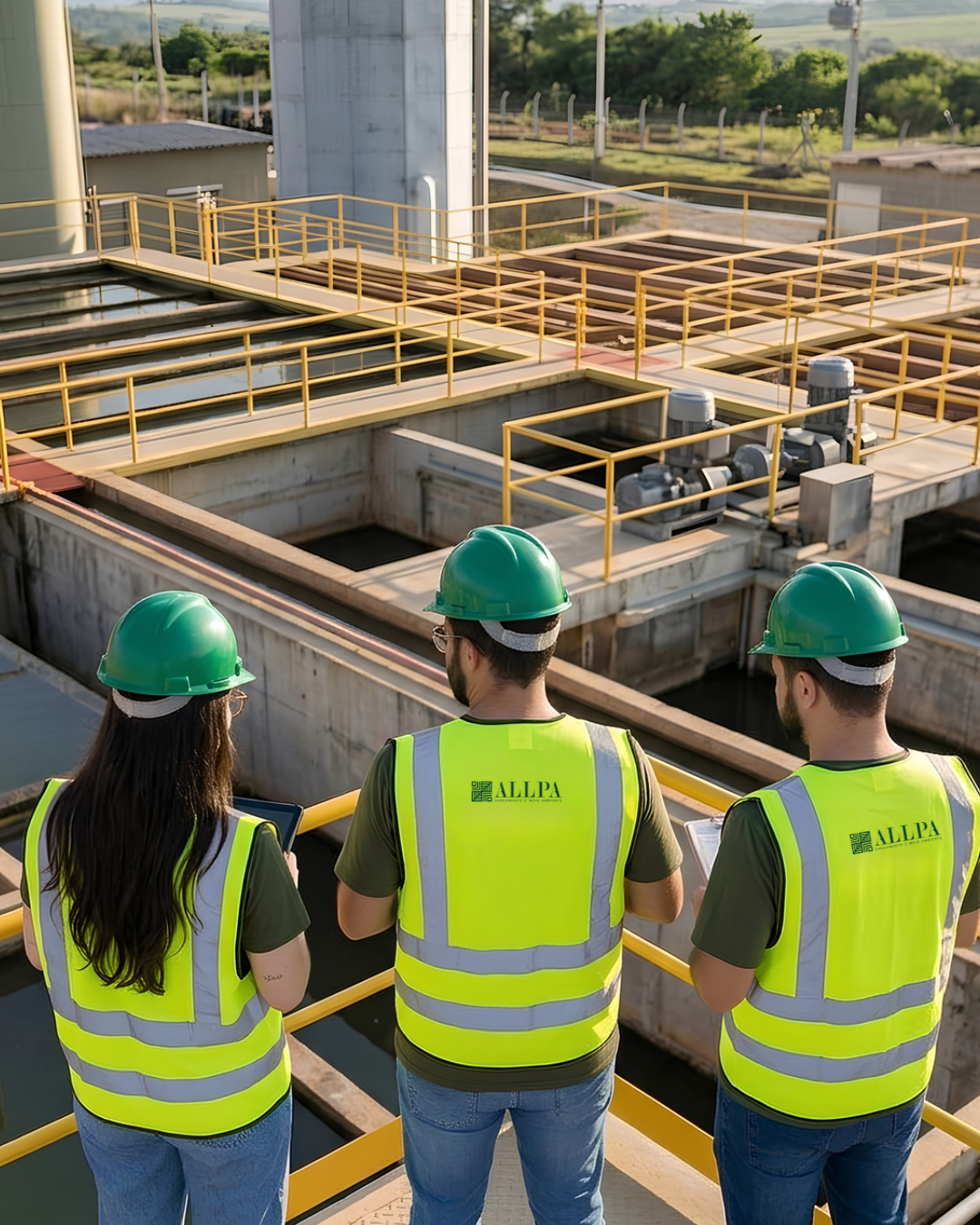 Equipe ALLPA inspecionando estação de tratamento